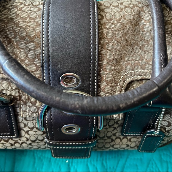Vintage Coach Top Handle Satchel with Matching Wallet in Mini Monogram Pattern - Picture 7 of 16